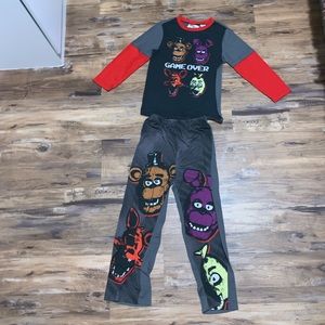 Five Nights at Freddie’s (FNAF) pajamas, two piece, size 10 child, polyester